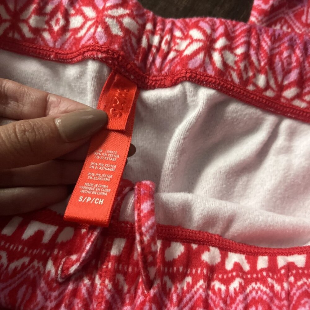 Skims Plush Pointelle Pj Bottoms Logo/Fair Isle Pattern Womens Size S - Picture 2 of 4